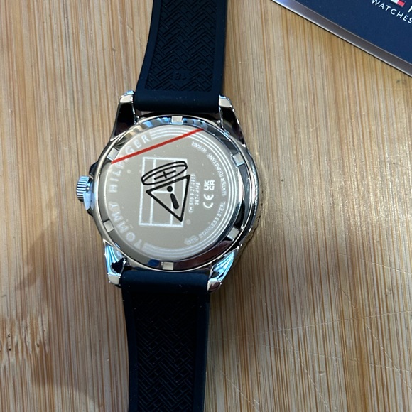 Tommy Hilfiger Watch With 36mm Black Face & Black Silicone Band